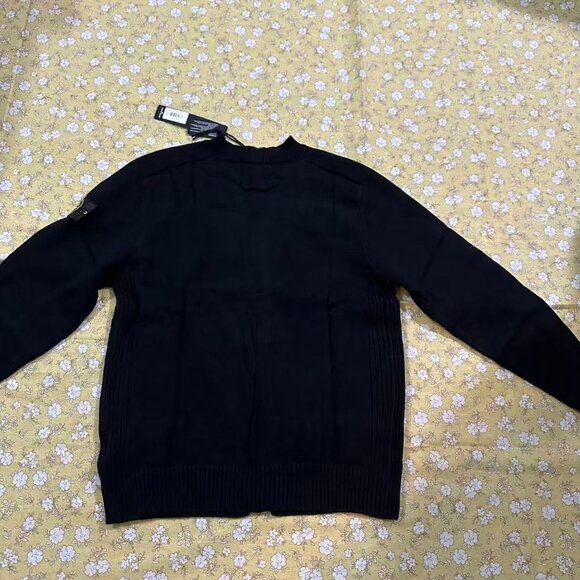 Stone Island Black V-Neck Knit Cardigan - Picture 5 of 8